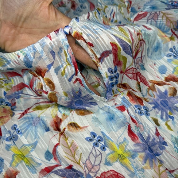 Melloday Floral Mini Sundress | Smocked Waist & Sleeves | Size S | Multicolor - Picture 7 of 11